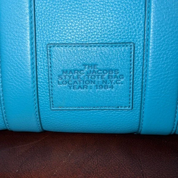 SOLD🔥🔥🔥Marc Jacobs Blue The Leather Small Tote Satchel Crossbody Bag - Picture 5 of 15